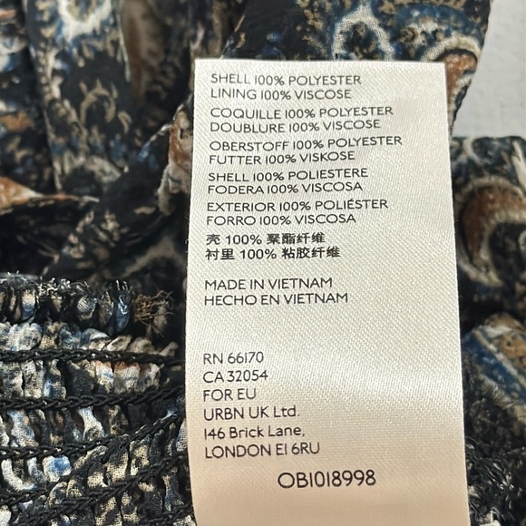 Free People Santiago Bohemian Sheer Paisley Long Frayed Sleeve Blouse XS Women - Picture 8 of 11